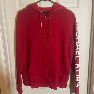Mens Size M Red Michael Kors Zip Up Sweater